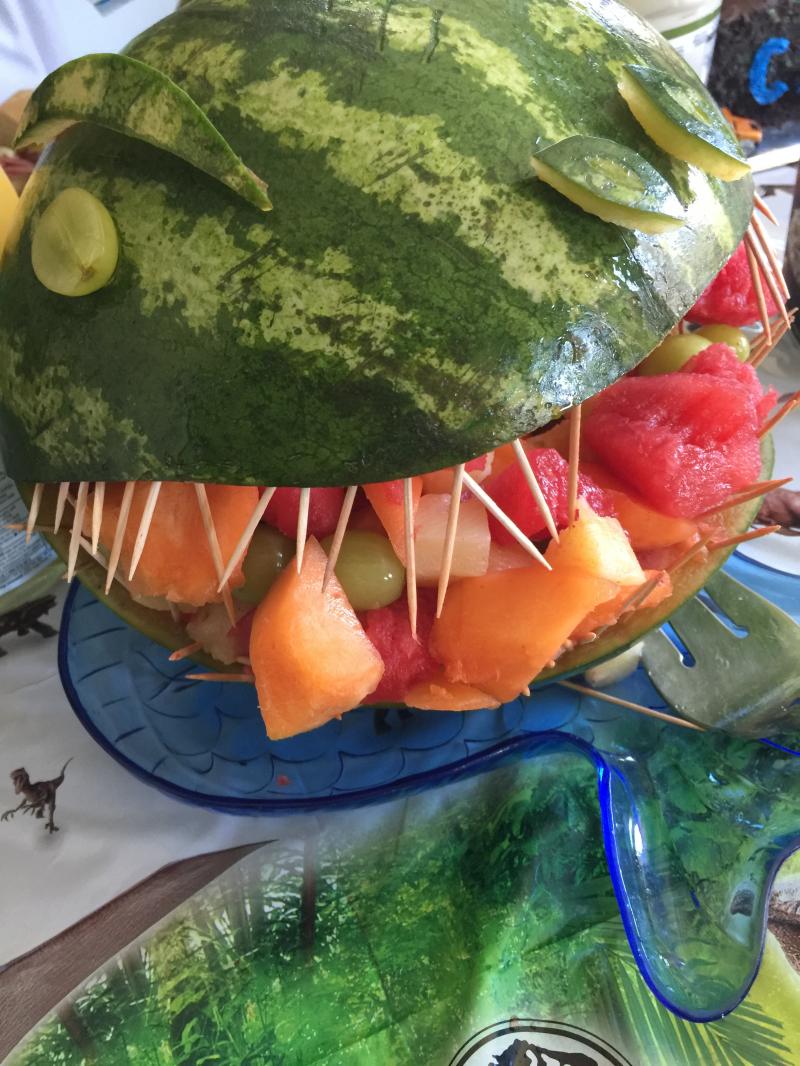T-rex head watermelon